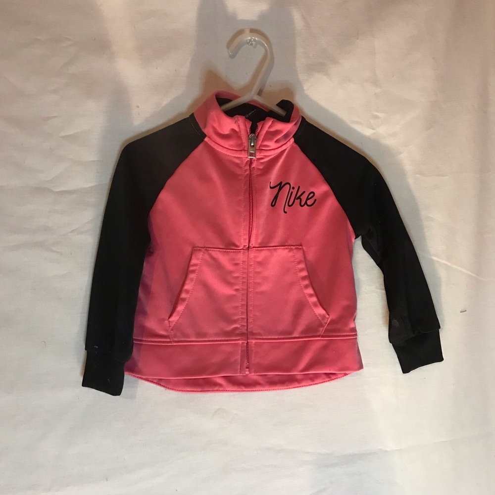 Nike Jacket Baby Girl Pink Black Zip Up | Size - 18 Months - Picture 3 of 10